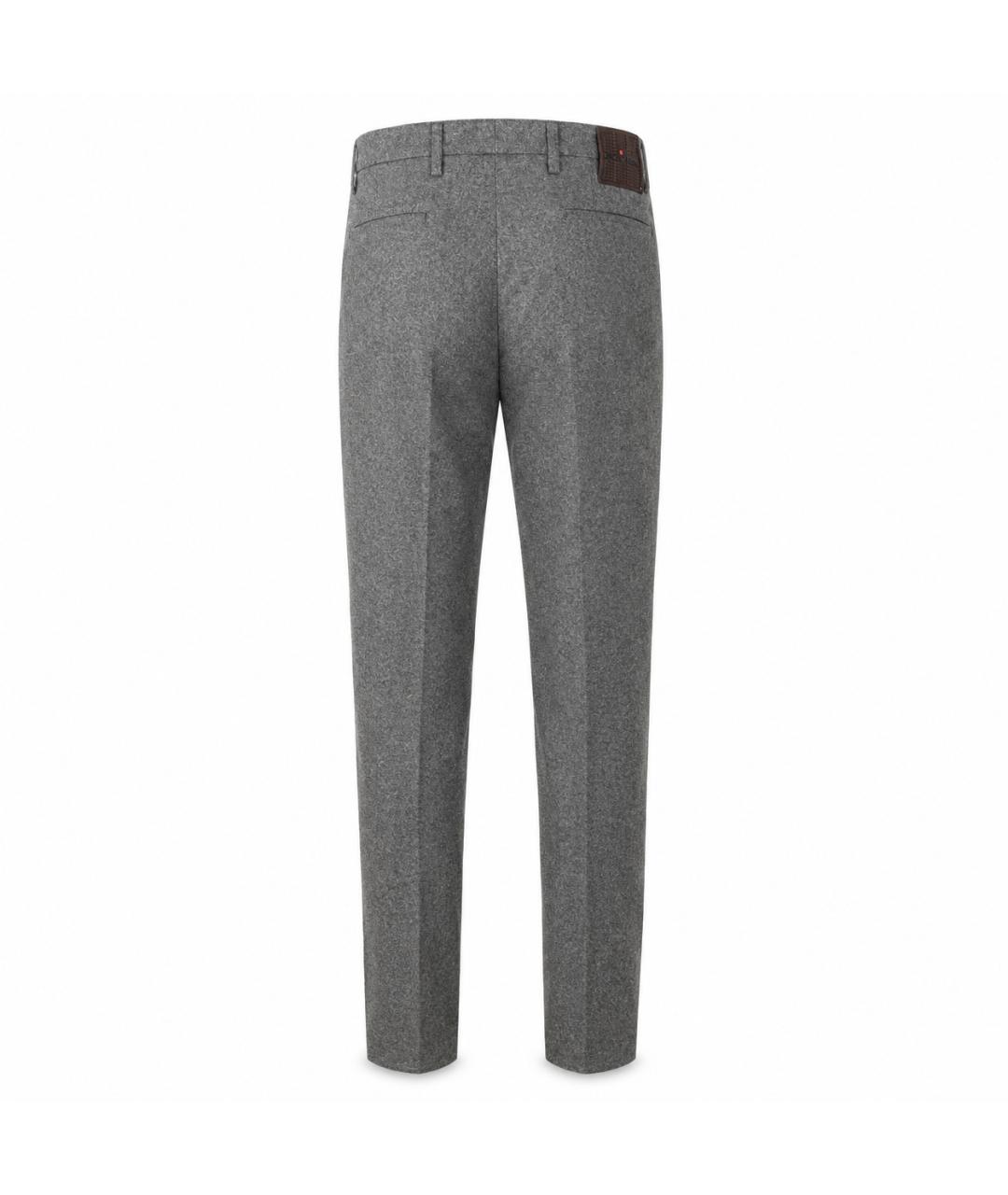 KITON Серые шерстяные классические брюки, фото 3