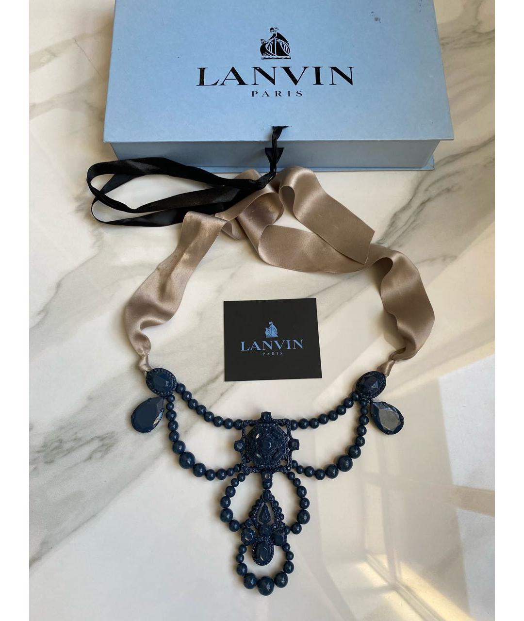 LANVIN Темно-синее пластиковое колье, фото 5