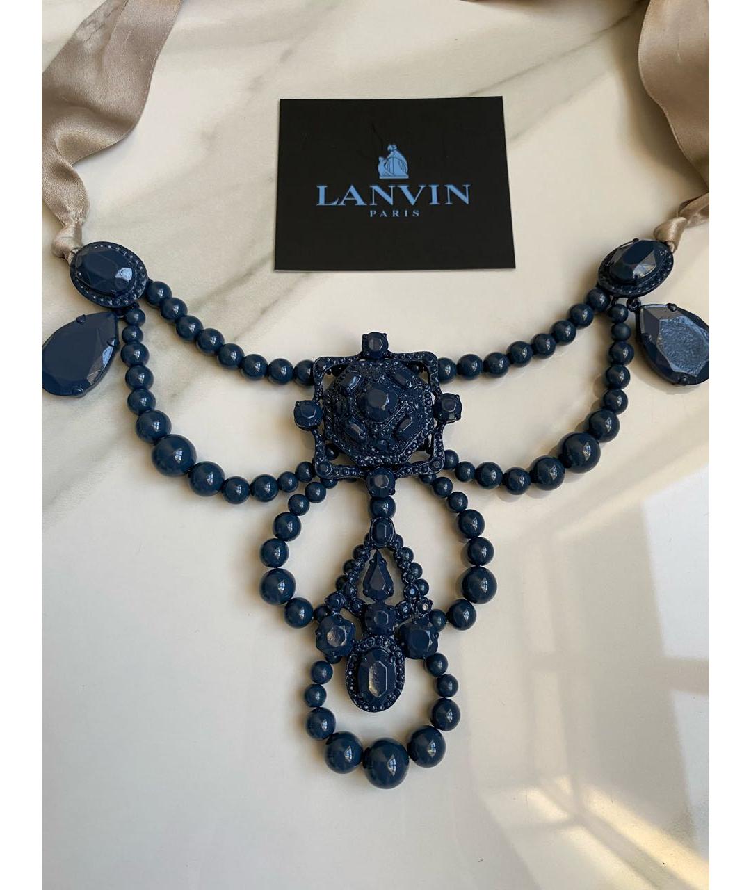 LANVIN Темно-синее пластиковое колье, фото 3