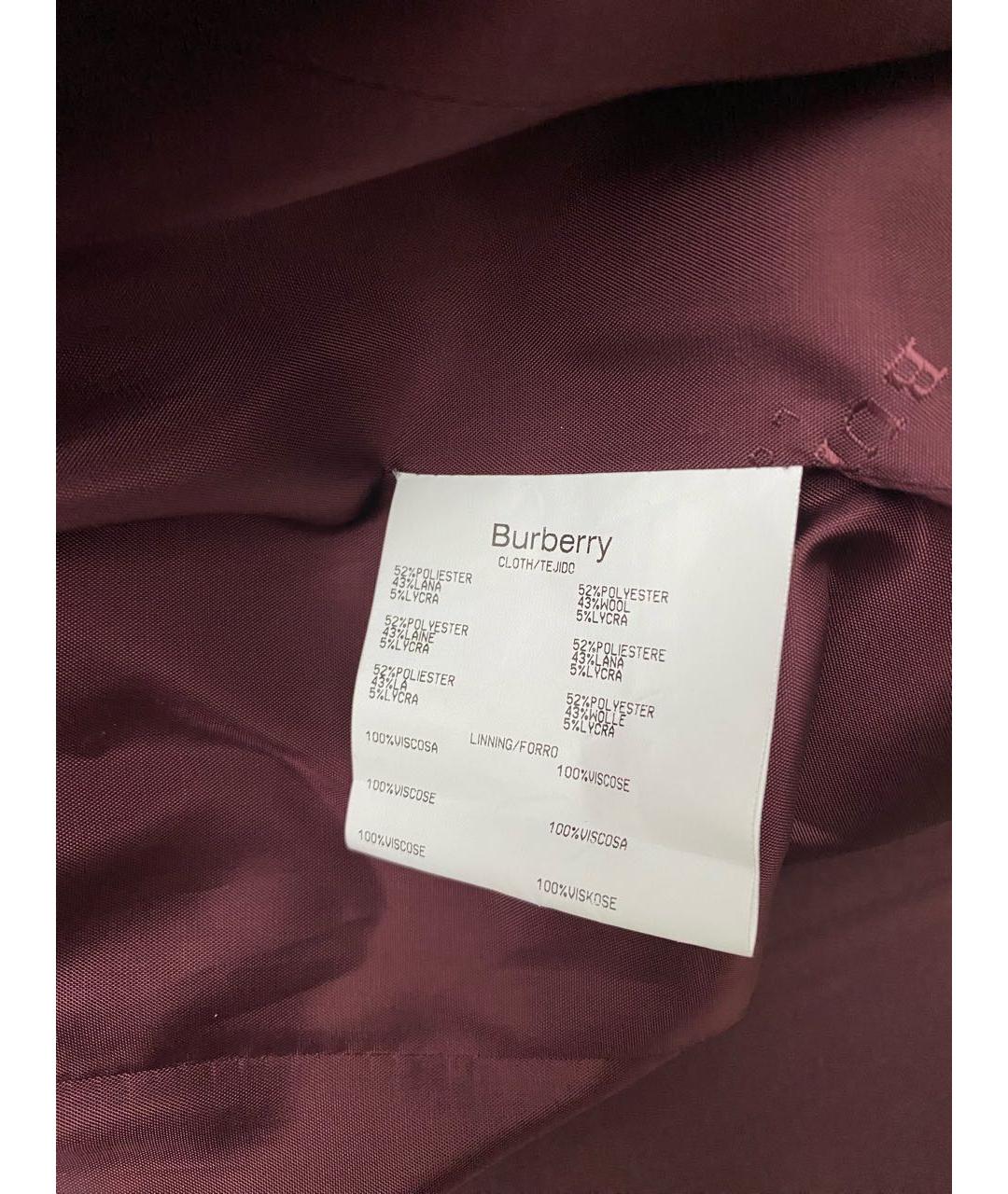 BURBERRY Бордовый шерстяной костюм с юбками, фото 5