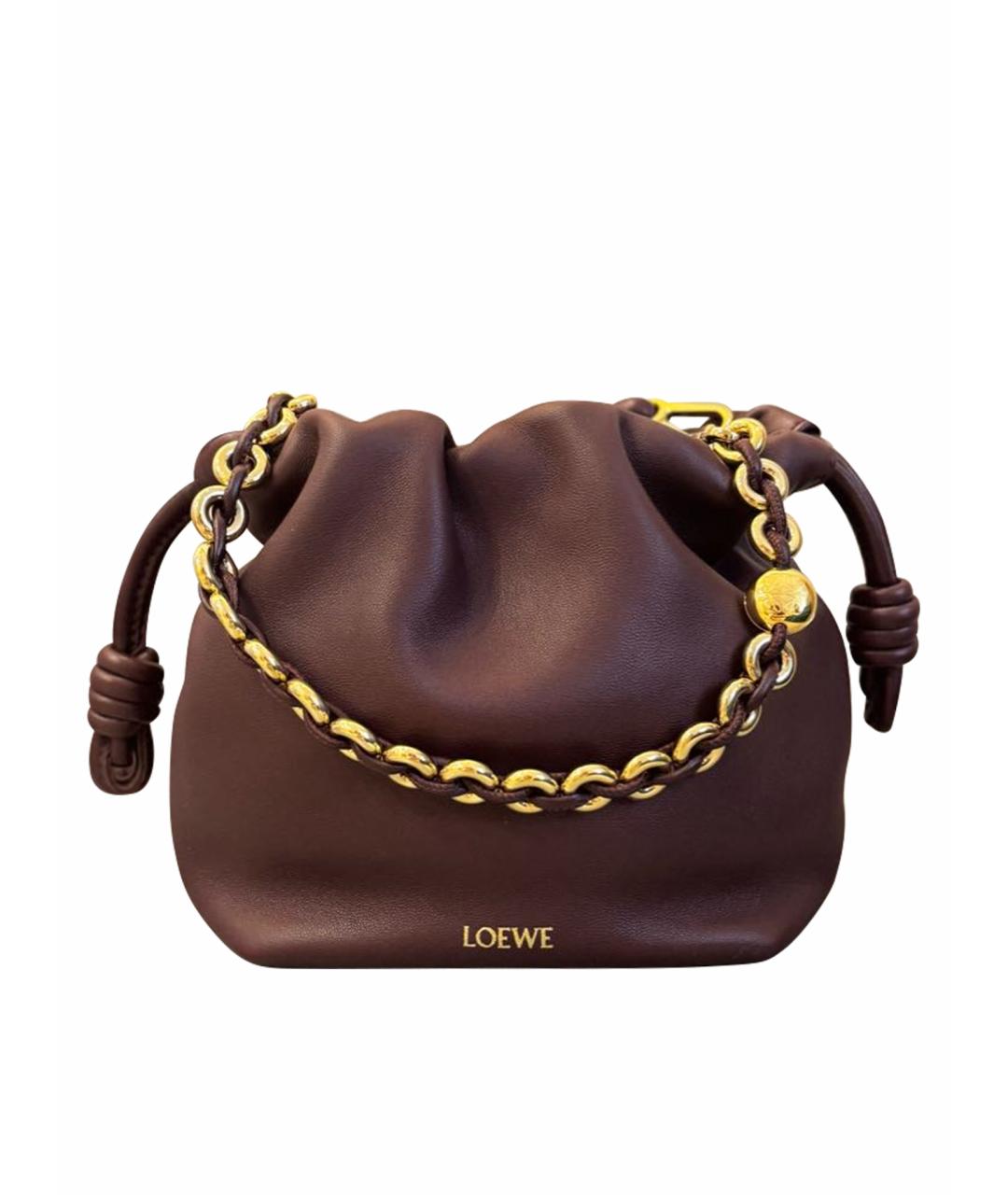 LOEWE Бордовая кожаная сумка через плечо, фото 1