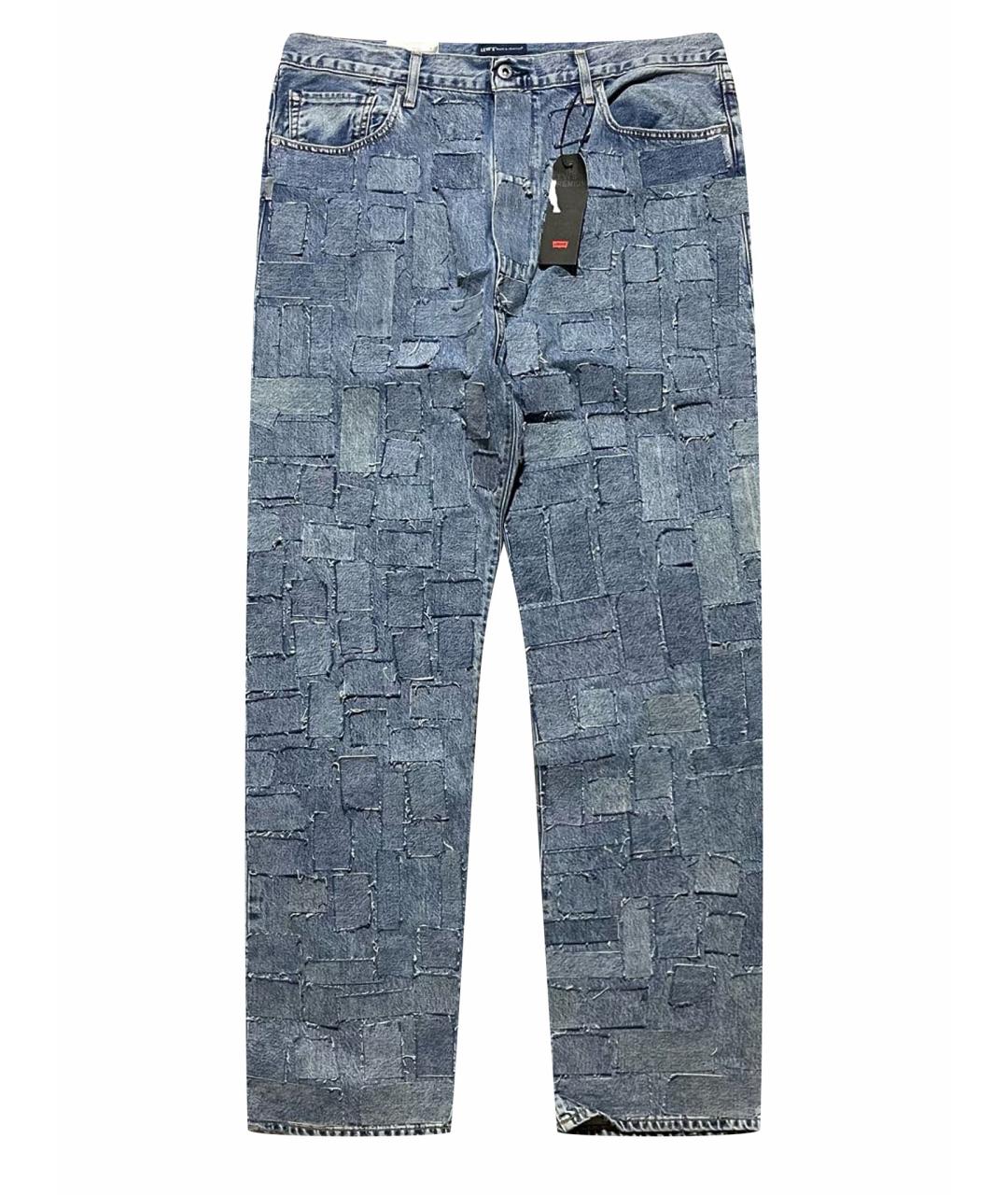 LEVI'S Голубые хлопковые прямые джинсы, фото 1