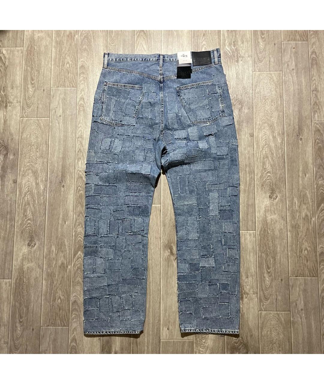 LEVI'S Голубые хлопковые прямые джинсы, фото 2