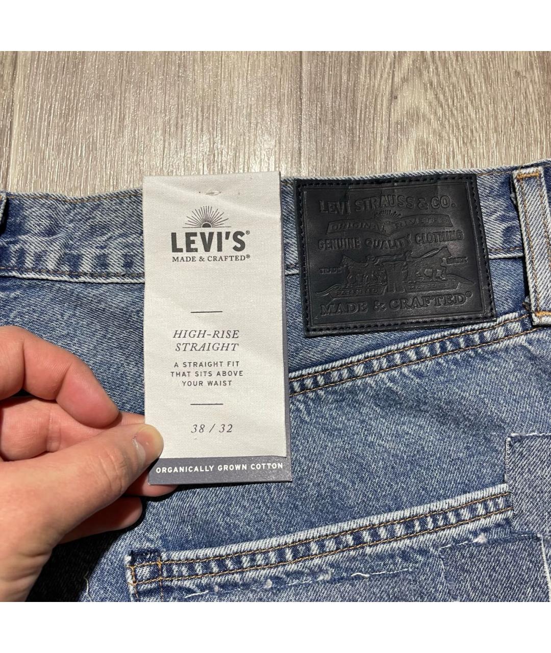 LEVI'S Голубые хлопковые прямые джинсы, фото 7