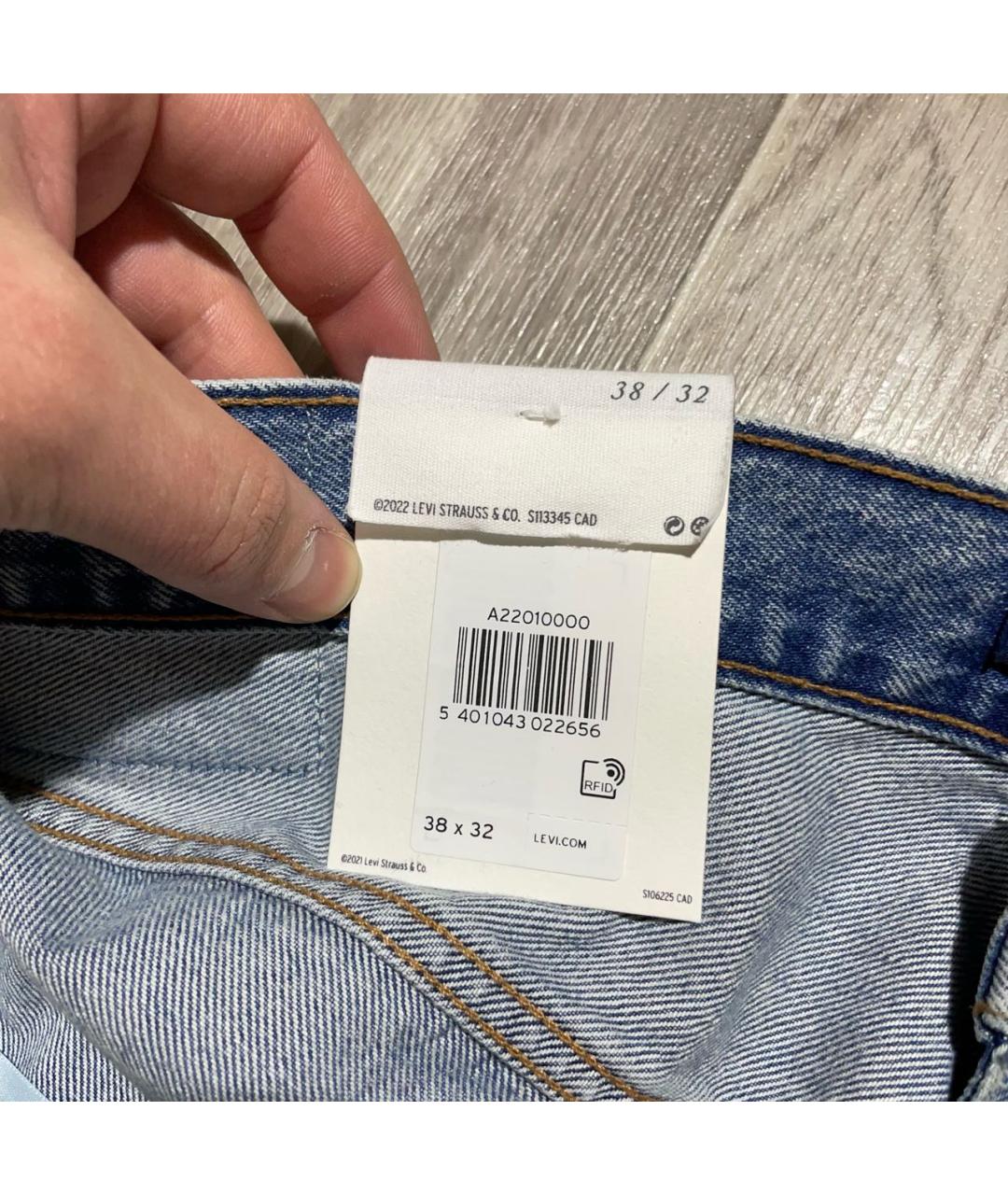 LEVI'S Голубые хлопковые прямые джинсы, фото 8