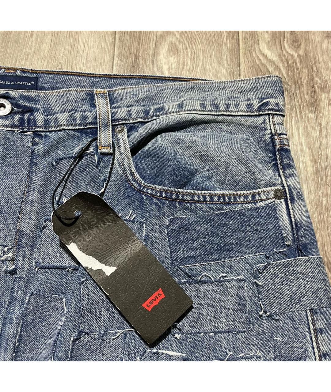 LEVI'S Голубые хлопковые прямые джинсы, фото 4