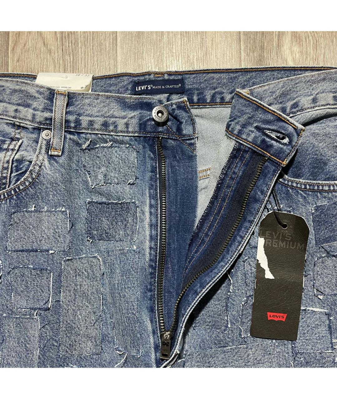 LEVI'S Голубые хлопковые прямые джинсы, фото 3