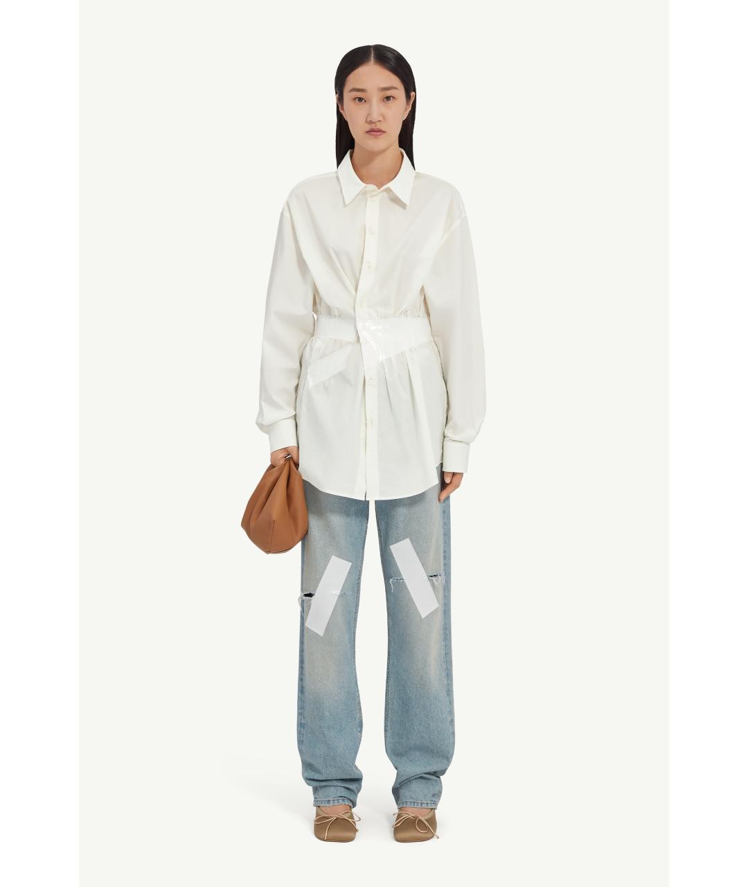 MM6 MAISON MARGIELA Белая хлопковая рубашка, фото 5