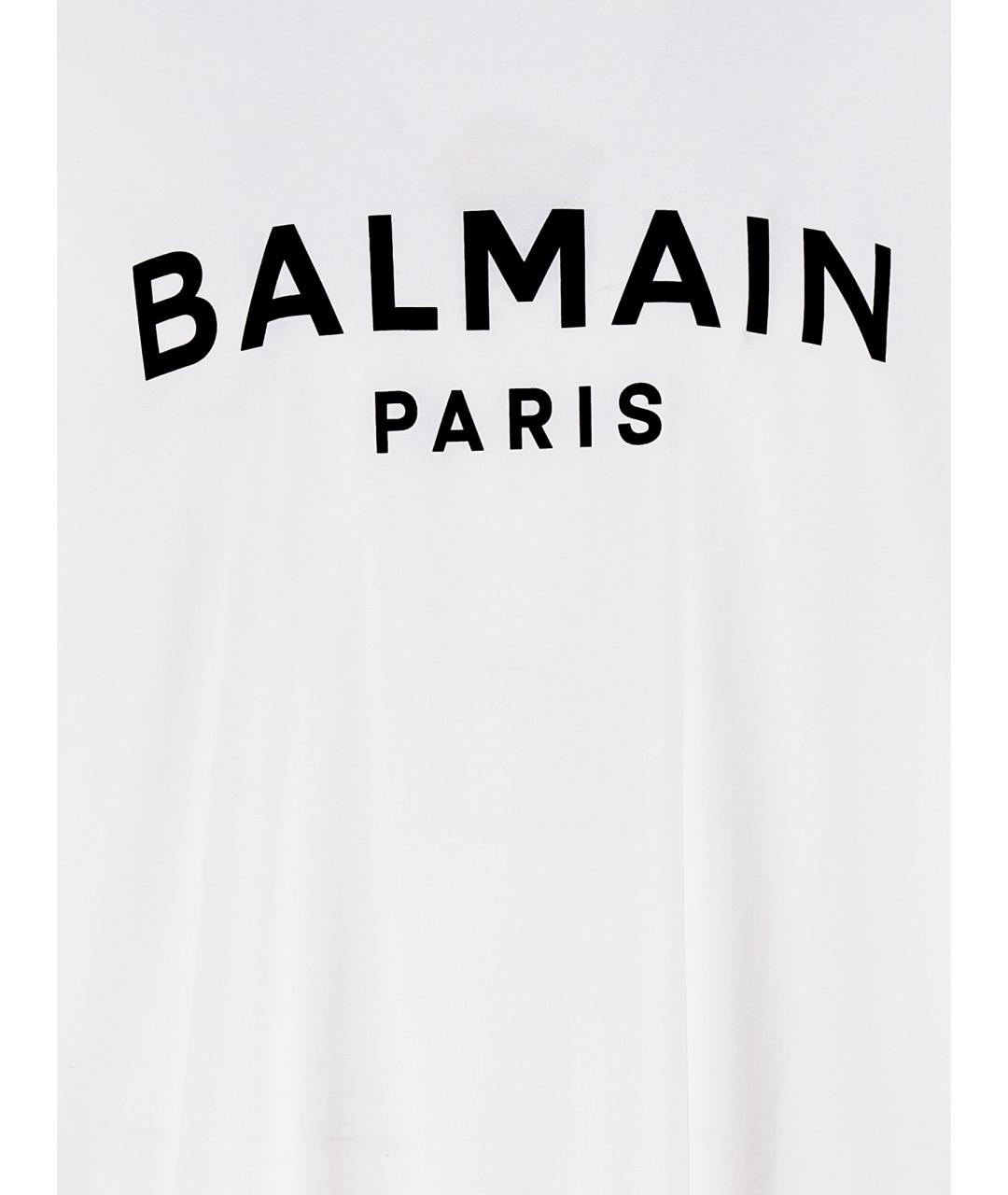 BALMAIN Белая хлопковая футболка, фото 4