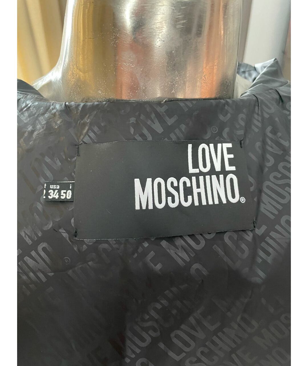 LOVE MOSCHINO Черная полиамидовая куртка, фото 5