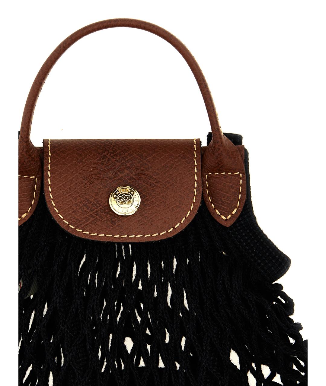 LONGCHAMP Черная хлопковая сумка через плечо, фото 3