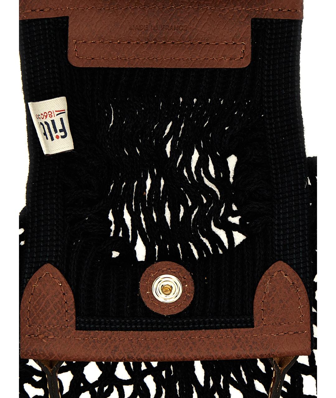 LONGCHAMP Черная хлопковая сумка через плечо, фото 4