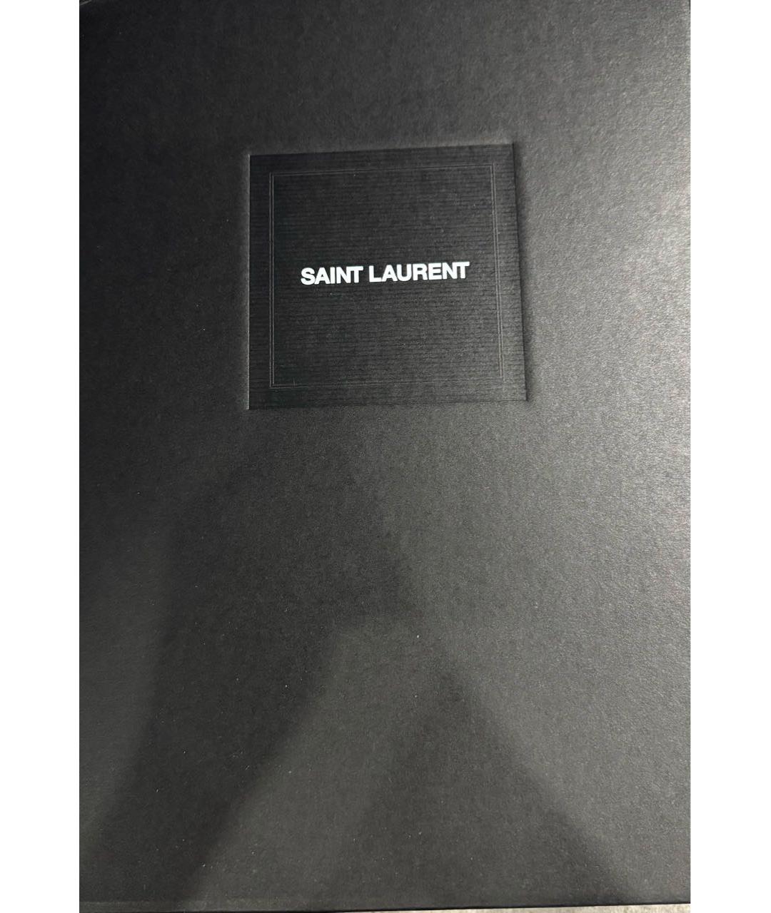 SAINT LAURENT Черные низкие кроссовки / кеды из искусственной кожи, фото 6