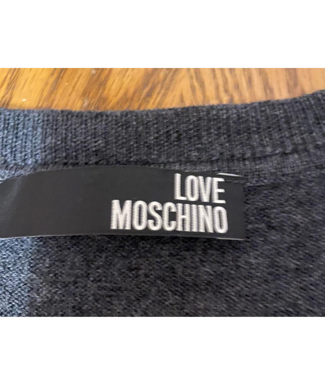 LOVE MOSCHINO Серый шерстяной джемпер / свитер, фото 4