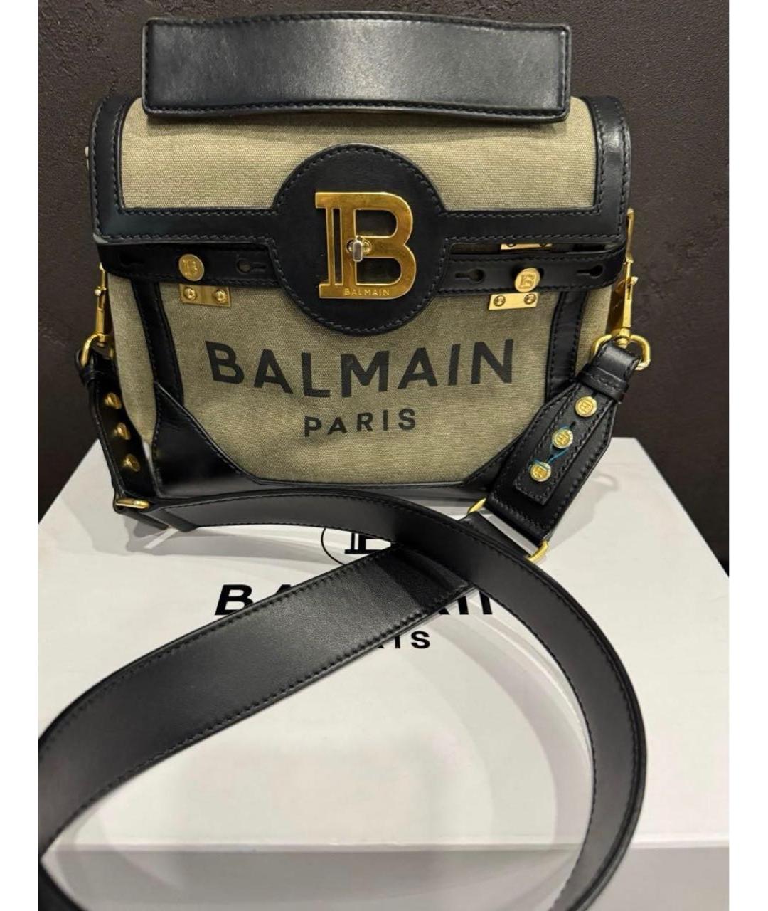 BALMAIN Серая кожаная сумка через плечо, фото 2