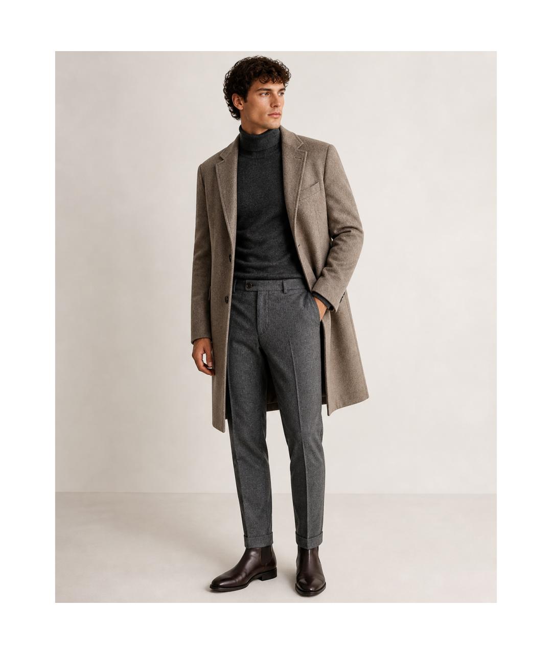 BRUNELLO CUCINELLI Серые шерстяные брюки чинос, фото 7