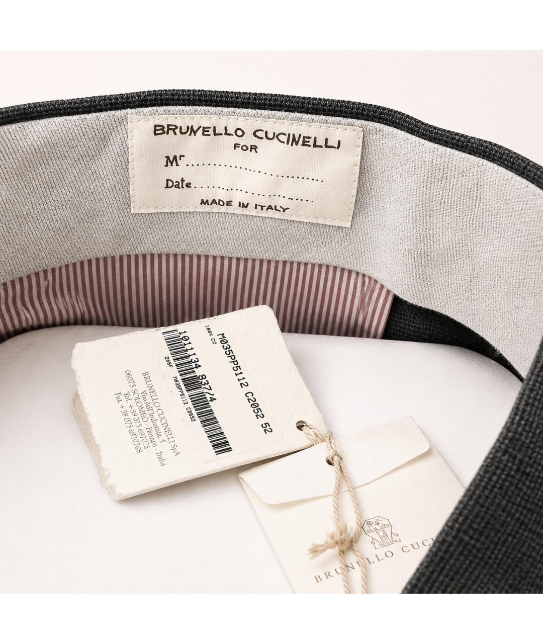 BRUNELLO CUCINELLI Серые шерстяные брюки чинос, фото 5