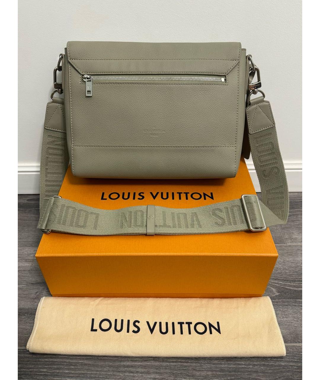 LOUIS VUITTON Бежевая кожаная сумка на плечо, фото 2