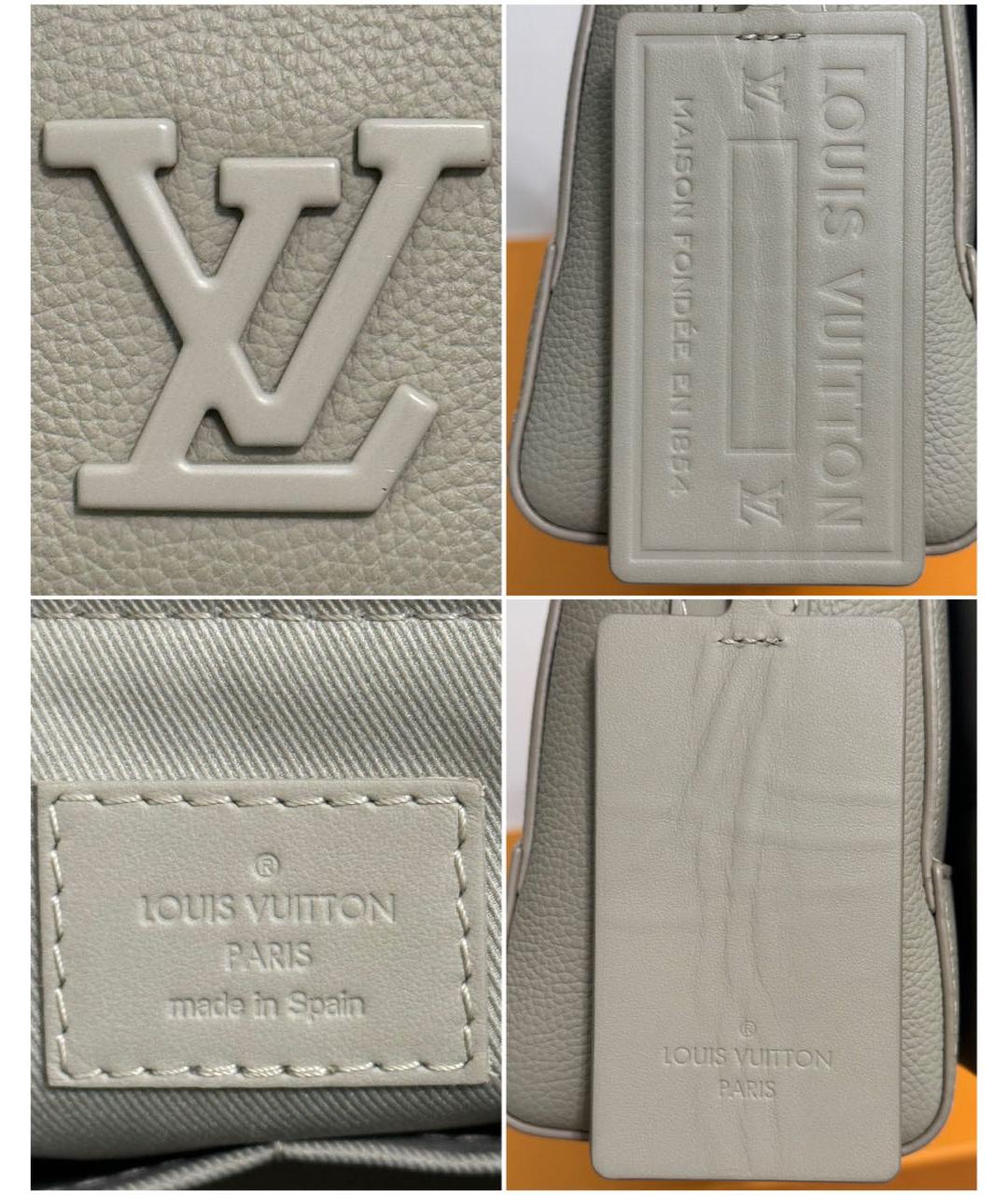 LOUIS VUITTON Бежевая кожаная сумка на плечо, фото 5
