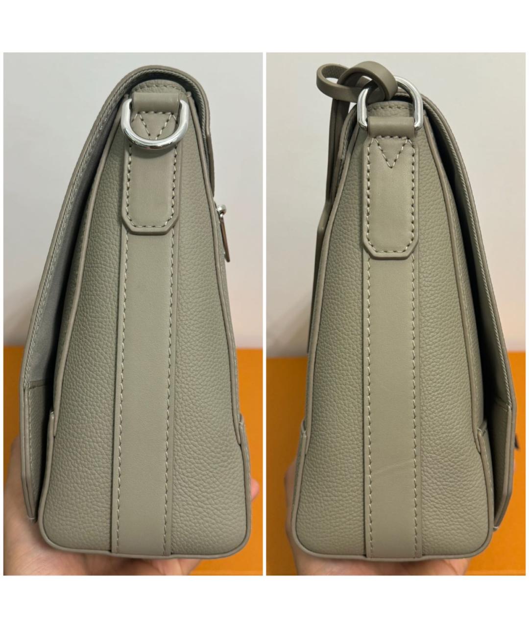 LOUIS VUITTON Бежевая кожаная сумка на плечо, фото 4