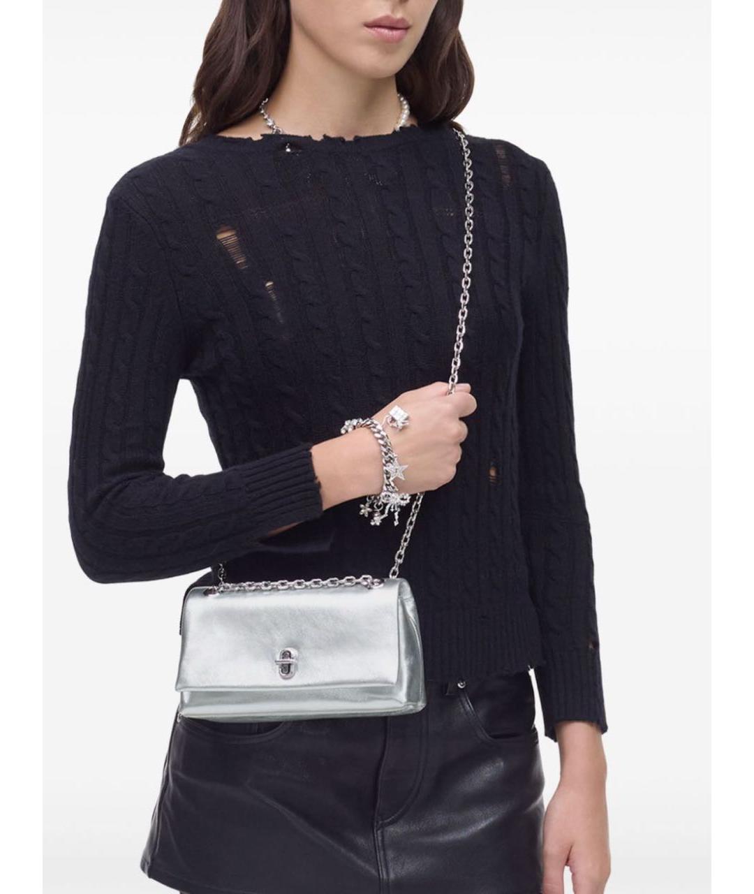 MARC JACOBS Серебряная кожаная сумка через плечо, фото 6