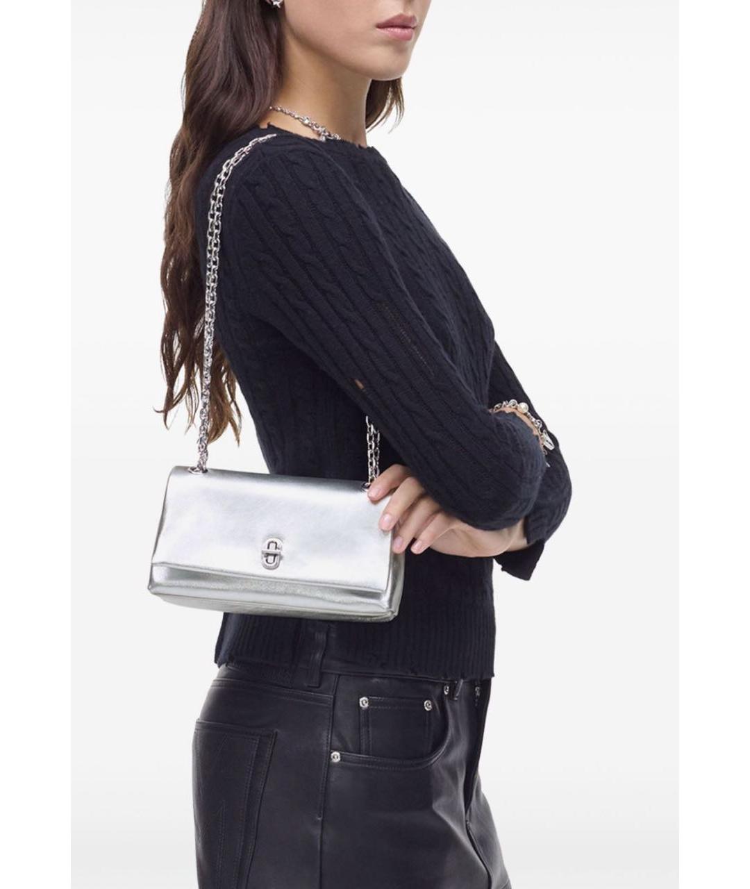 MARC JACOBS Серебряная кожаная сумка через плечо, фото 5