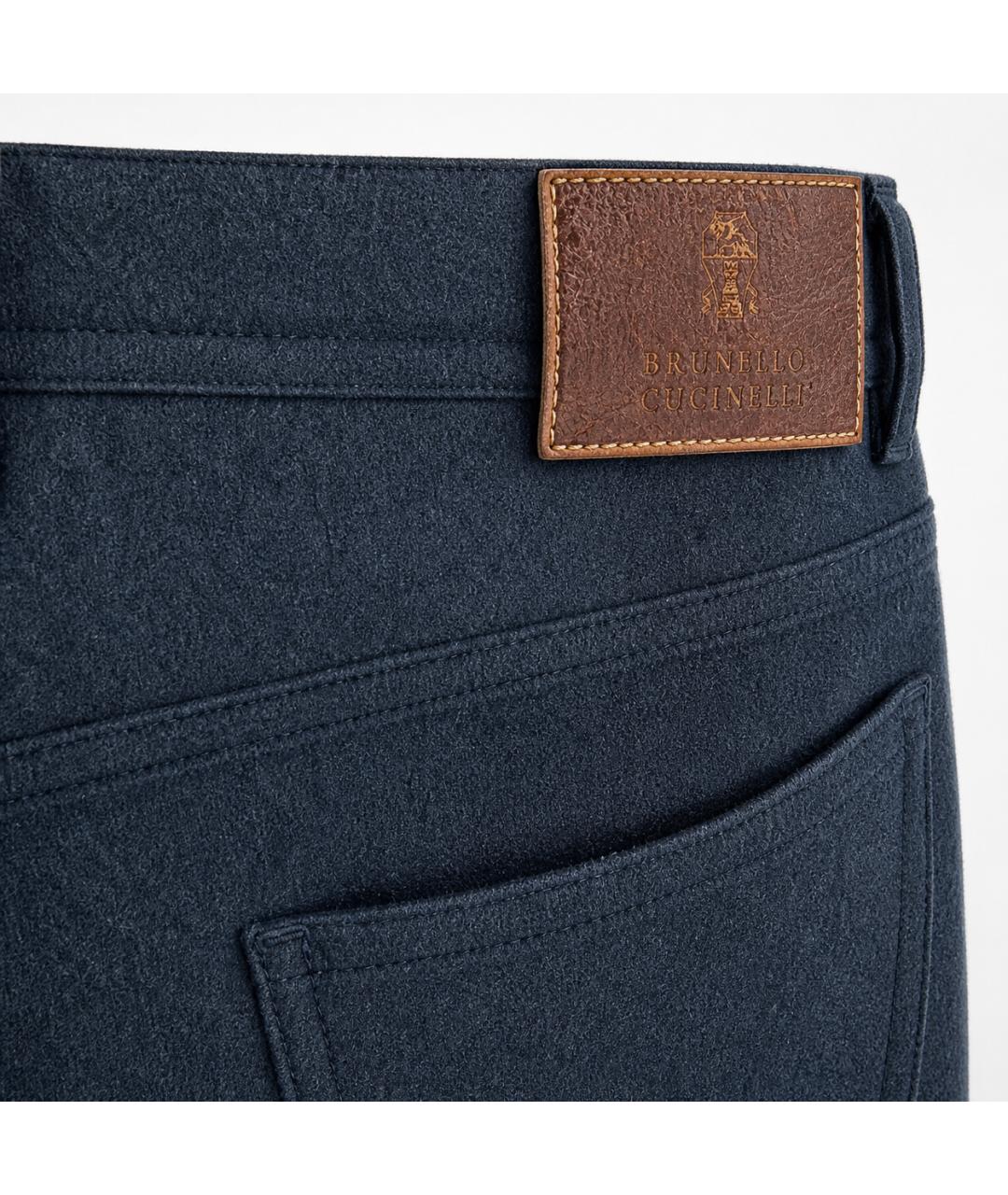 BRUNELLO CUCINELLI Синие хлопковые брюки чинос, фото 4