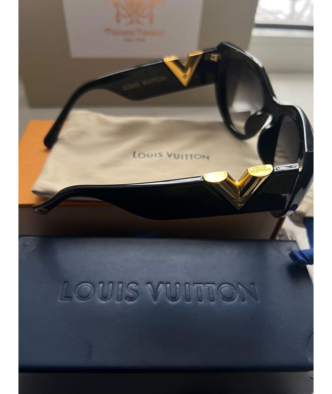 LOUIS VUITTON Черные пластиковые солнцезащитные очки, фото 5