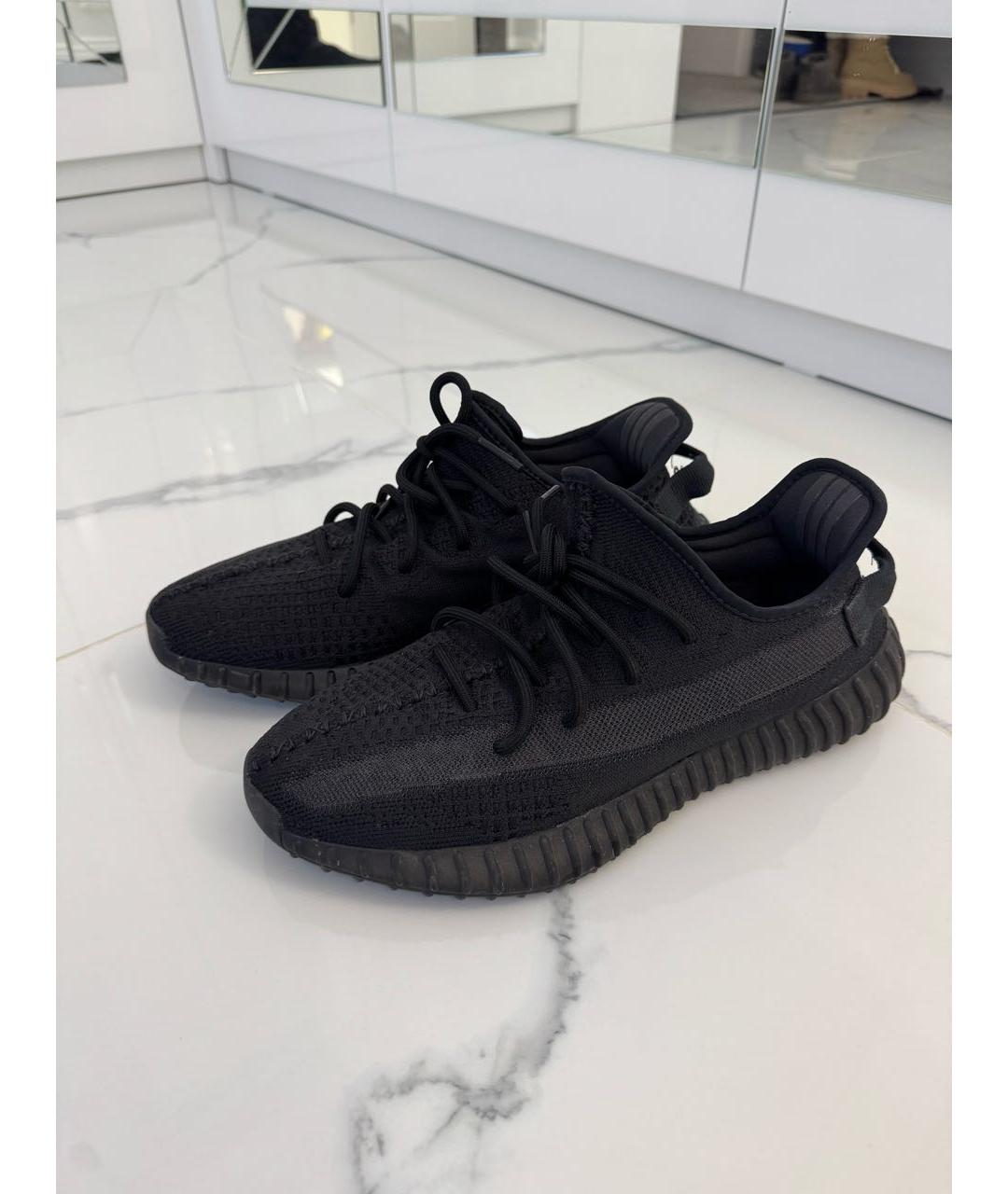 ADIDAS YEEZY Черные текстильные низкие кроссовки / кеды, фото 4