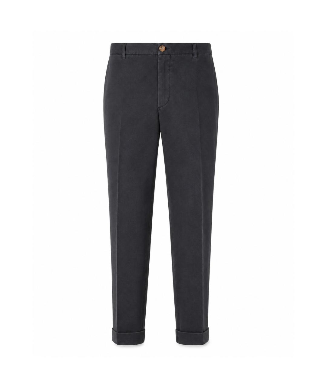 BRUNELLO CUCINELLI Фиолетовые хлопковые брюки чинос, фото 1
