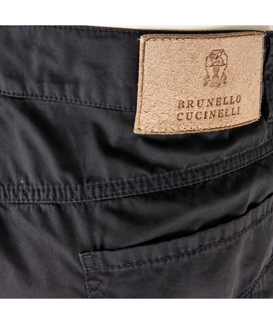 BRUNELLO CUCINELLI Темно-синие хлопковые брюки чинос, фото 4