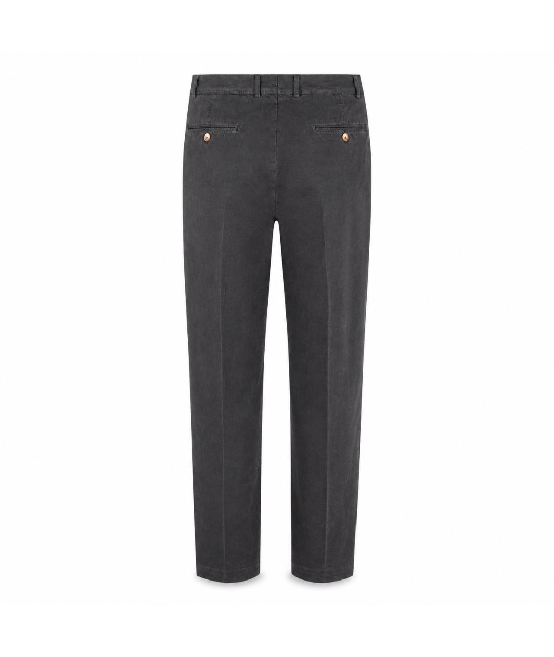 BRUNELLO CUCINELLI Антрацитовые хлопковые брюки чинос, фото 2