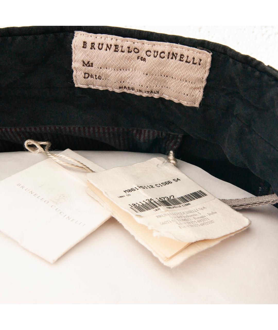 BRUNELLO CUCINELLI Темно-синие хлопковые брюки чинос, фото 5