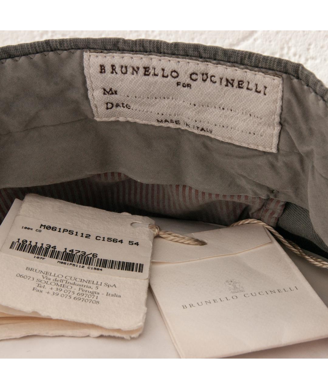 BRUNELLO CUCINELLI Серые хлопковые брюки чинос, фото 5