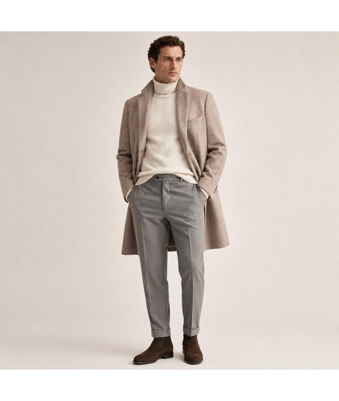 BRUNELLO CUCINELLI Серые хлопковые брюки чинос, фото 6