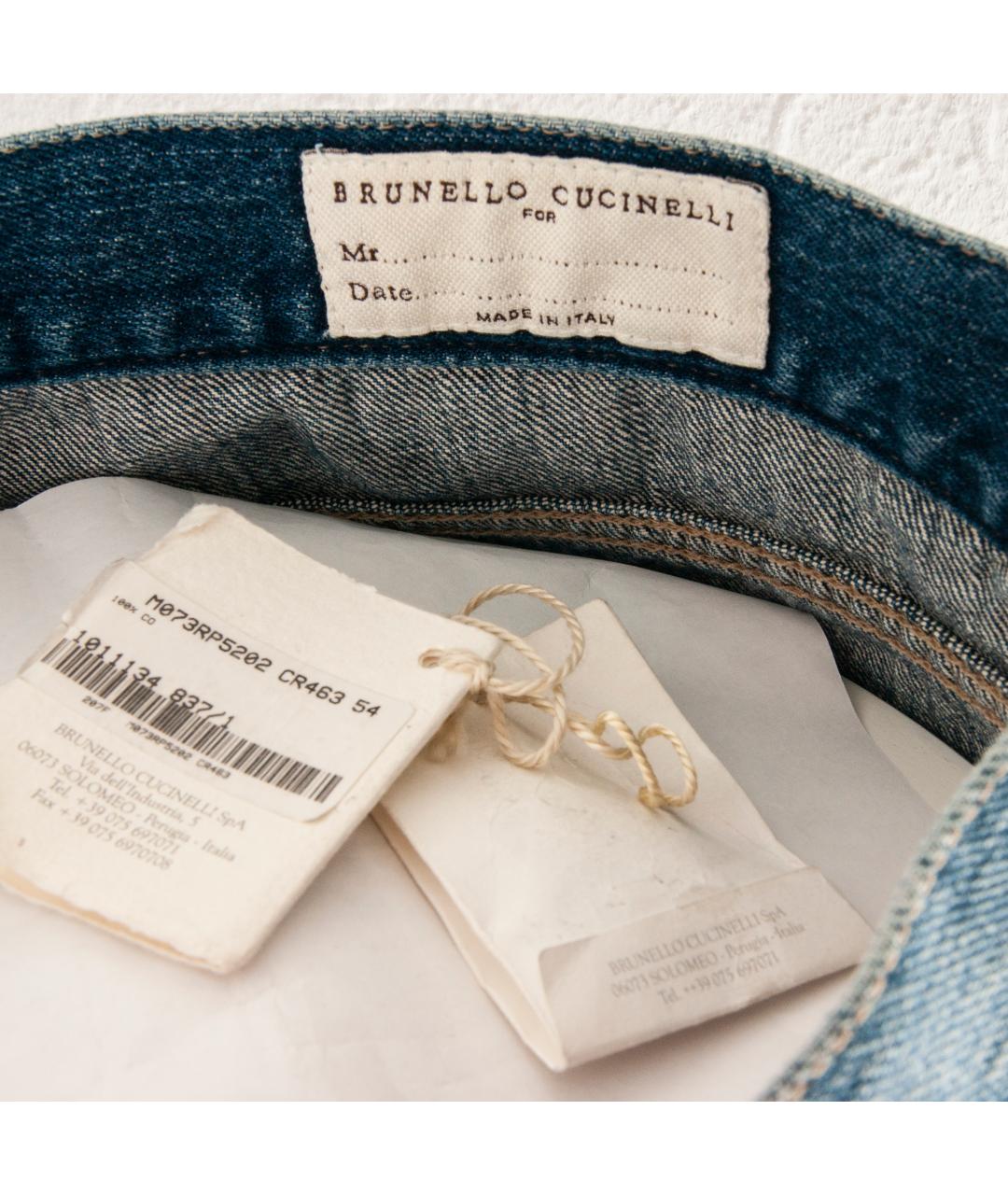 BRUNELLO CUCINELLI Синие хлопковые прямые джинсы, фото 6