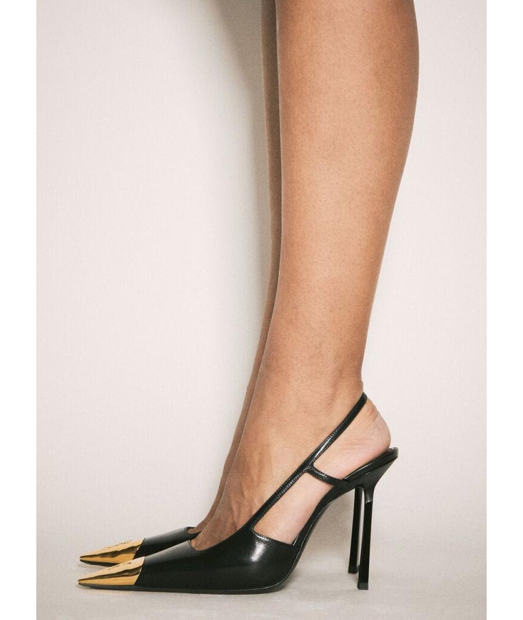 SAINT LAURENT Черные кожаные туфли, фото 5