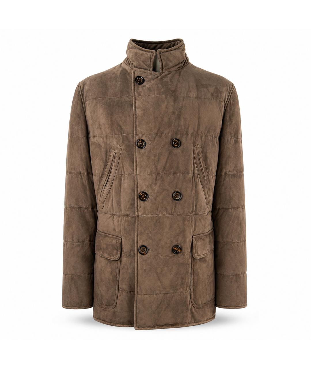 BRUNELLO CUCINELLI Коричневая замшевая дубленка/шуба, фото 2