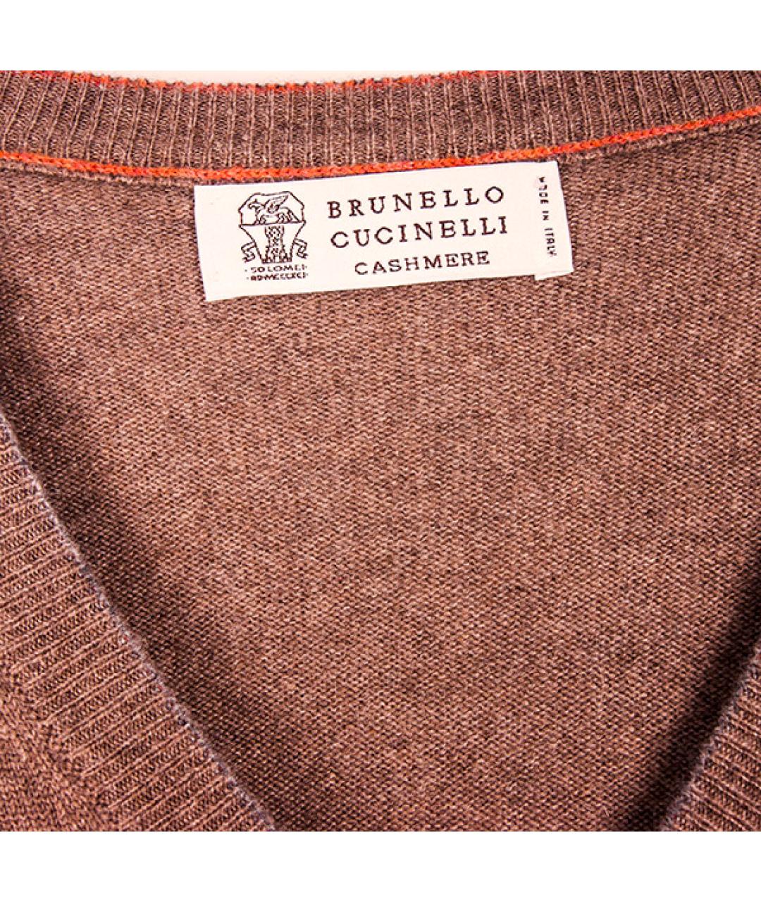 BRUNELLO CUCINELLI Бежевый кашемировый джемпер / свитер, фото 2