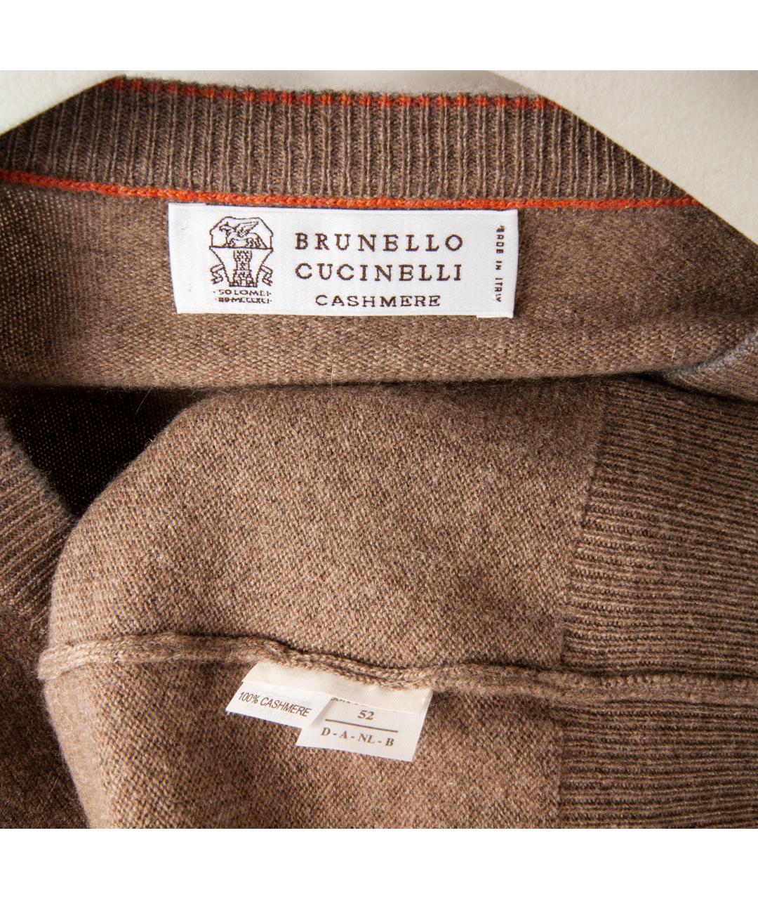 BRUNELLO CUCINELLI Бежевый кашемировый джемпер / свитер, фото 3