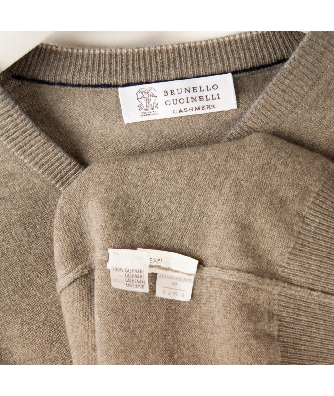 BRUNELLO CUCINELLI Серый кашемировый джемпер / свитер, фото 4