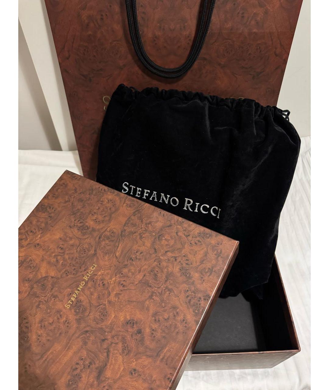 STEFANO RICCI Темно-синяя кожаная сумка на плечо, фото 6