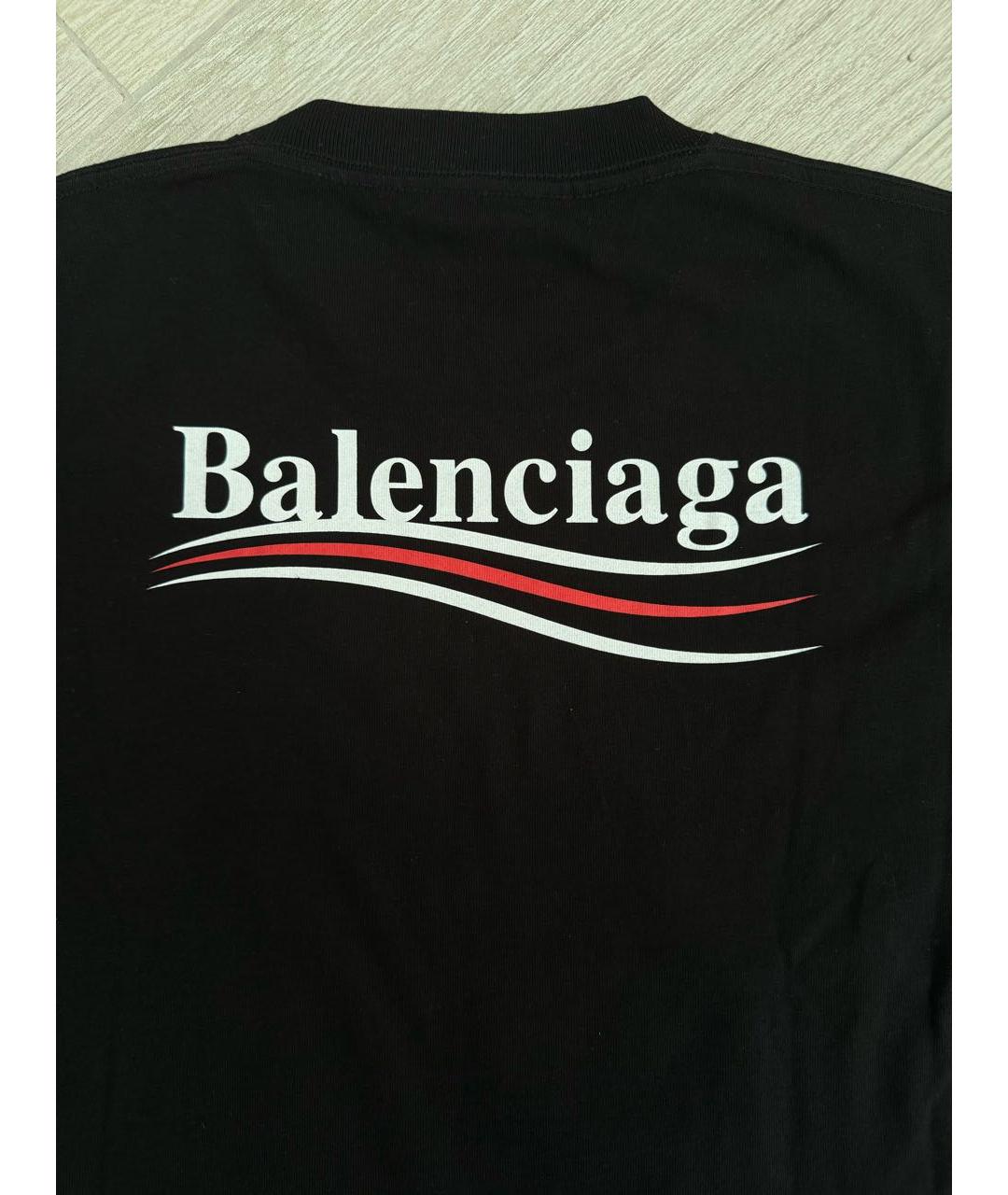 BALENCIAGA Черная хлопковая футболка, фото 3