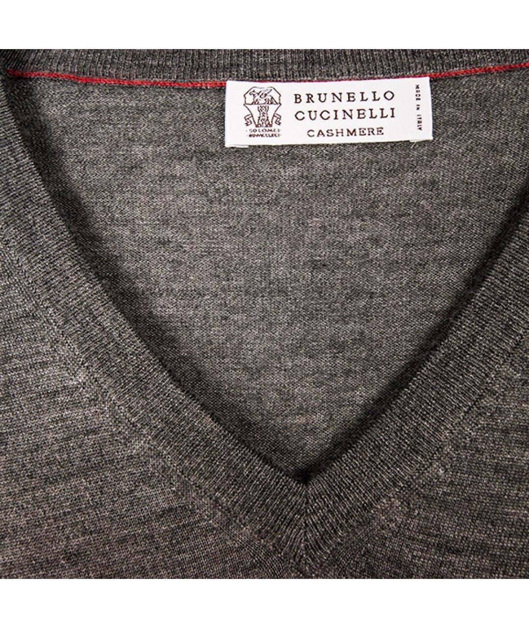 BRUNELLO CUCINELLI Серый кашемировый джемпер / свитер, фото 2