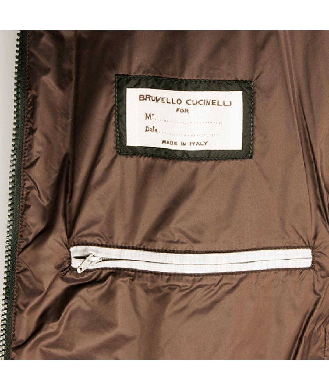 BRUNELLO CUCINELLI Коричневая синтетическая куртка, фото 7