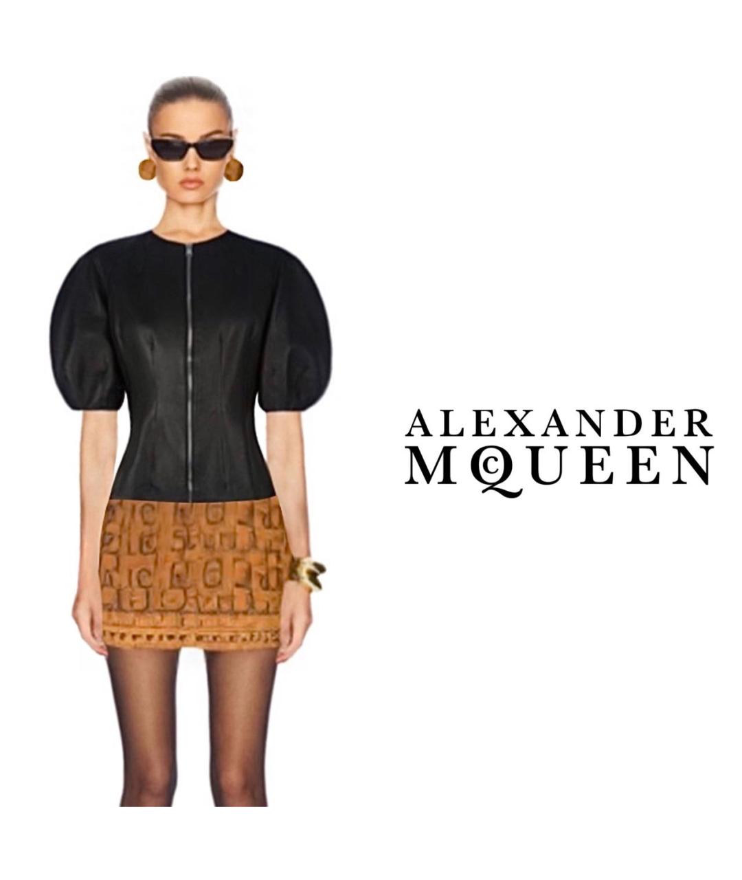 ALEXANDER MCQUEEN Черный кожаный жакет/пиджак, фото 5