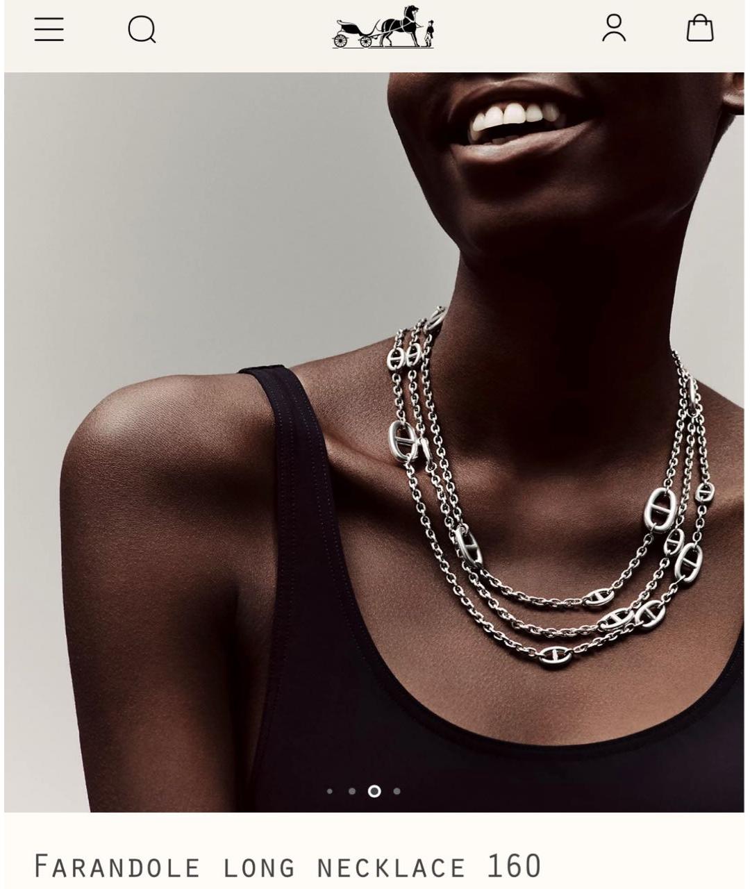 HERMES Серебряное серебряное колье, фото 6