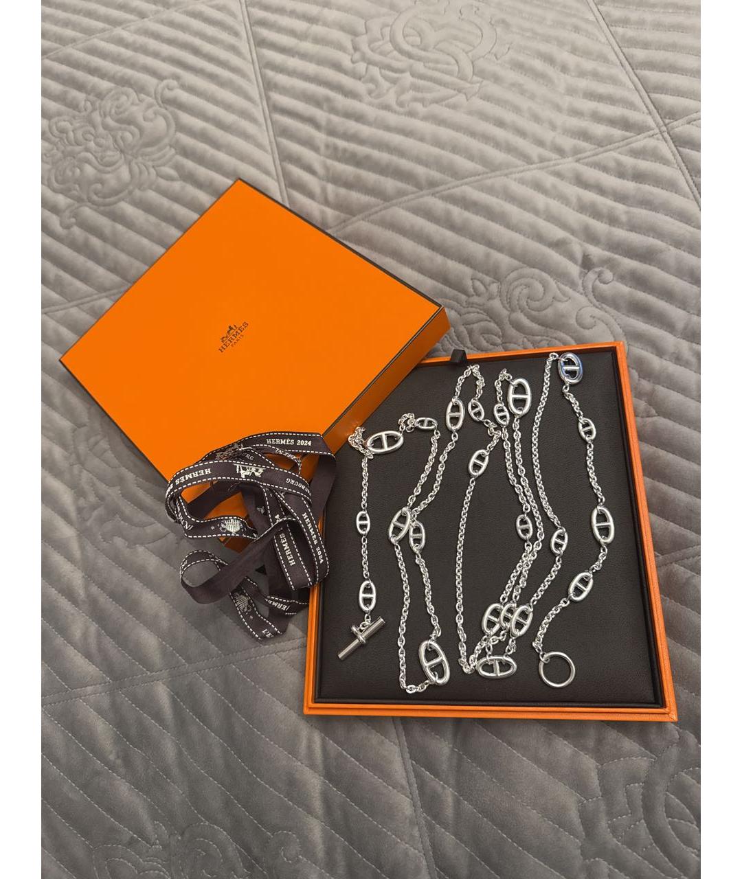 HERMES Серебряное серебряное колье, фото 7