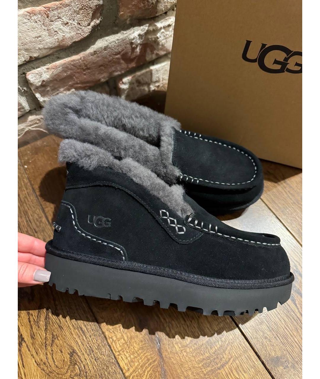 UGG AUSTRALIA Черные замшевые ботинки, фото 3