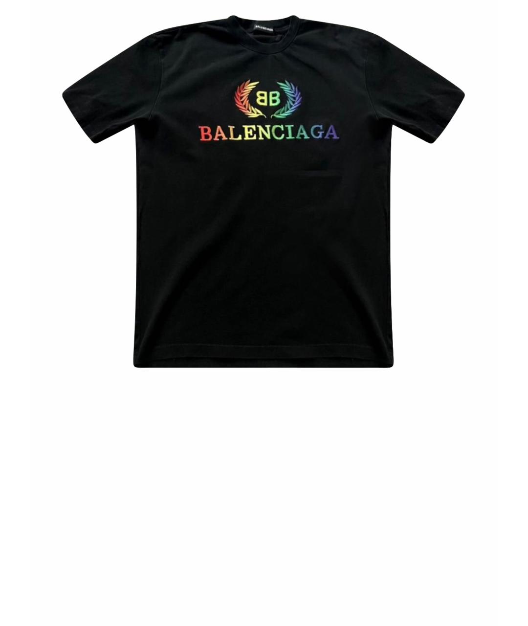 BALENCIAGA Черная хлопковая футболка, фото 1